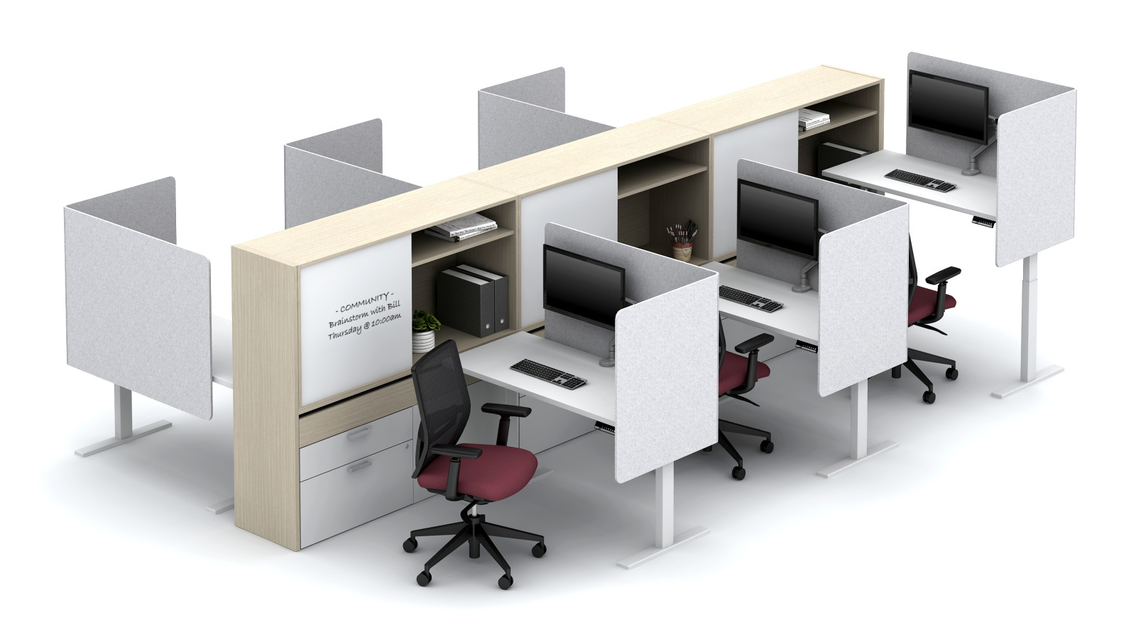 Preview of Calibrate Community with Height Adjustable Tables, L-shaped PET Screens Floorplate Area 12