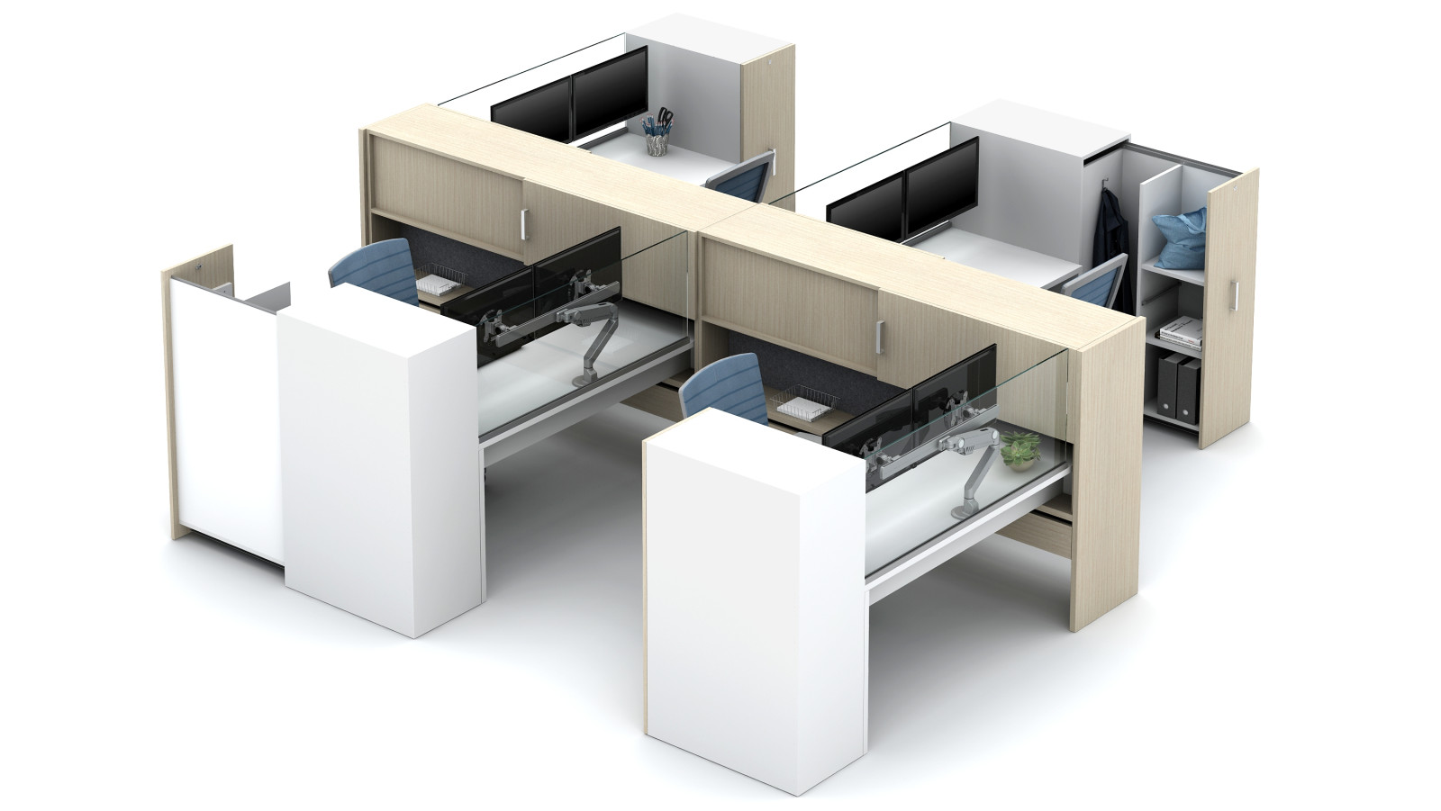 Preview of Calibrate Community with stack desks, Glass Screens and Calibrate Pantry Storage Floorplate Area 7
