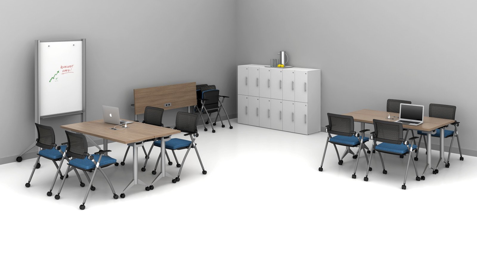 Preview of Day-to-Day 18” Flip-Top Tables and Stow seating training room 1
