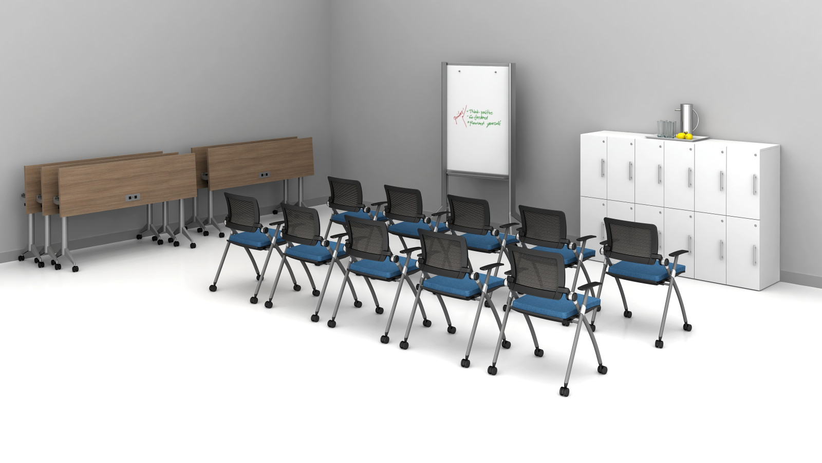 Preview of Day-to-Day 18” Flip-Top Tables and Stow seating training room 4