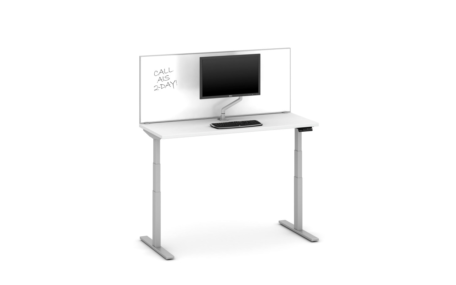 Preview of Day-to-Day Height Adjustable Table with Slimline, surface-mount 24” Whiteboard  territory screen