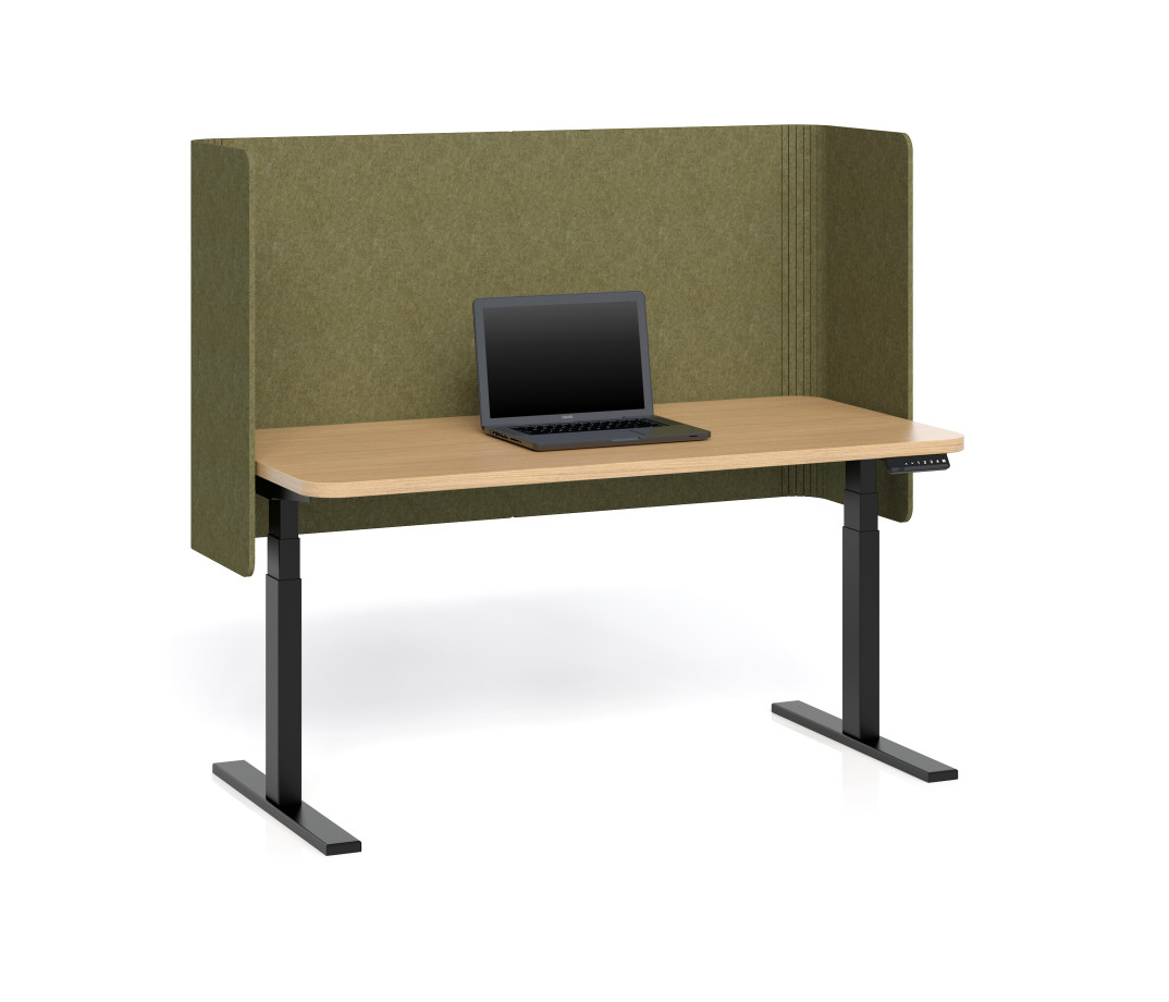 Preview of Day-to-Day Height Adjustable Table with radius corners and U-wrap radius corner PET screen