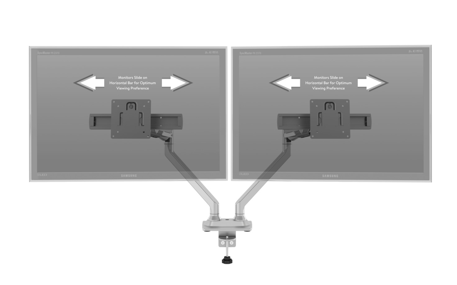 Preview of Standard Series Dual Monitor Arm with Optional Sliders 