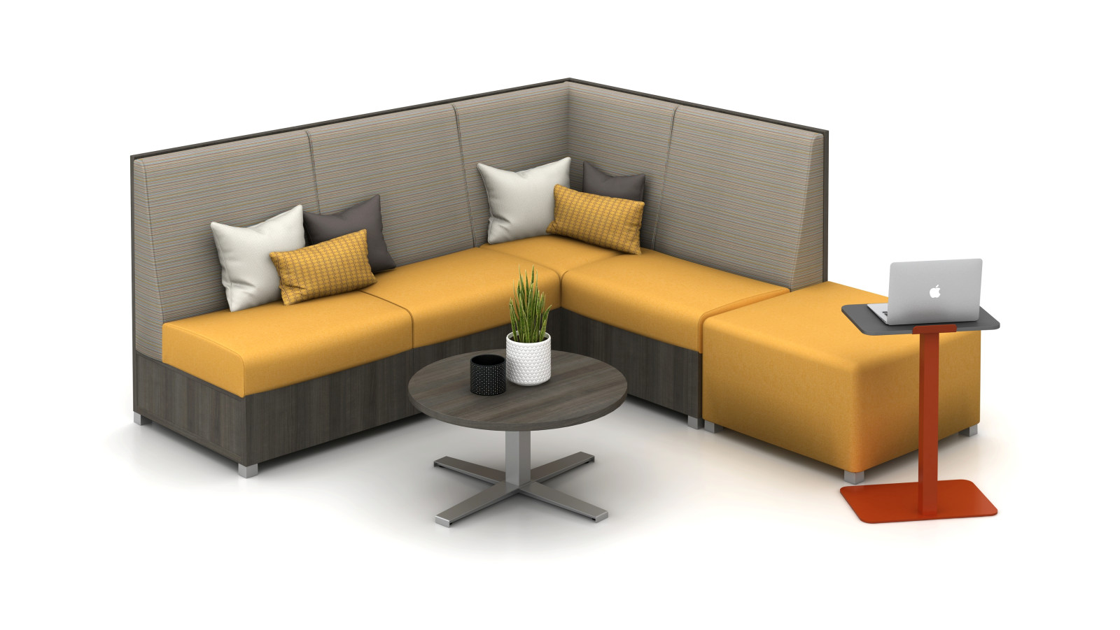 Preview of LB Lounge with ottoman and laptop tables
