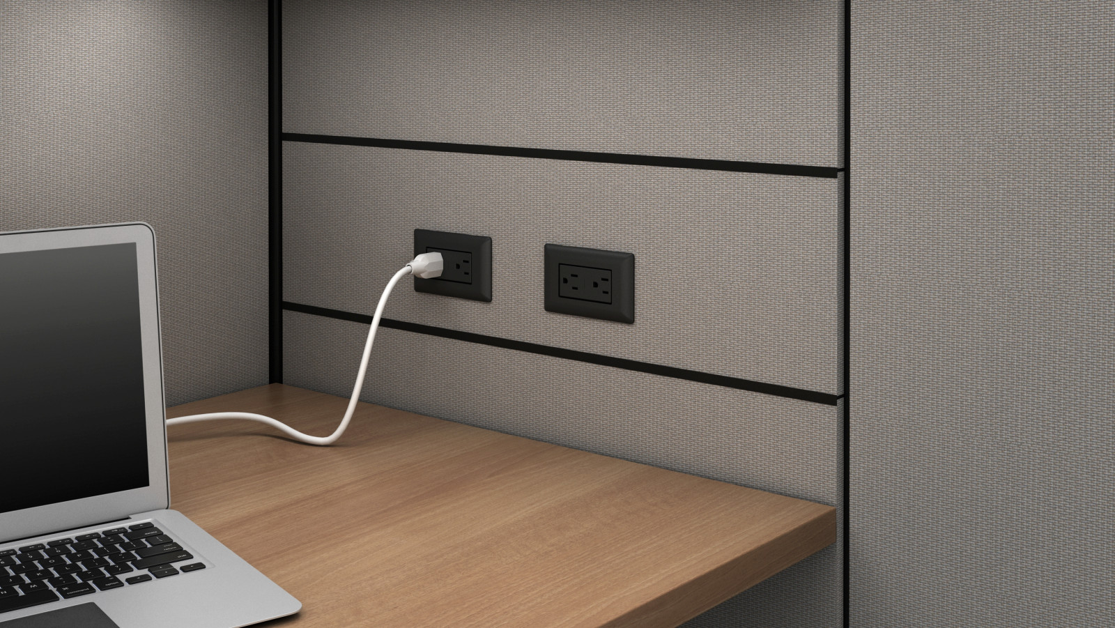 Preview of Black duplex power and bezel option for open plan applications