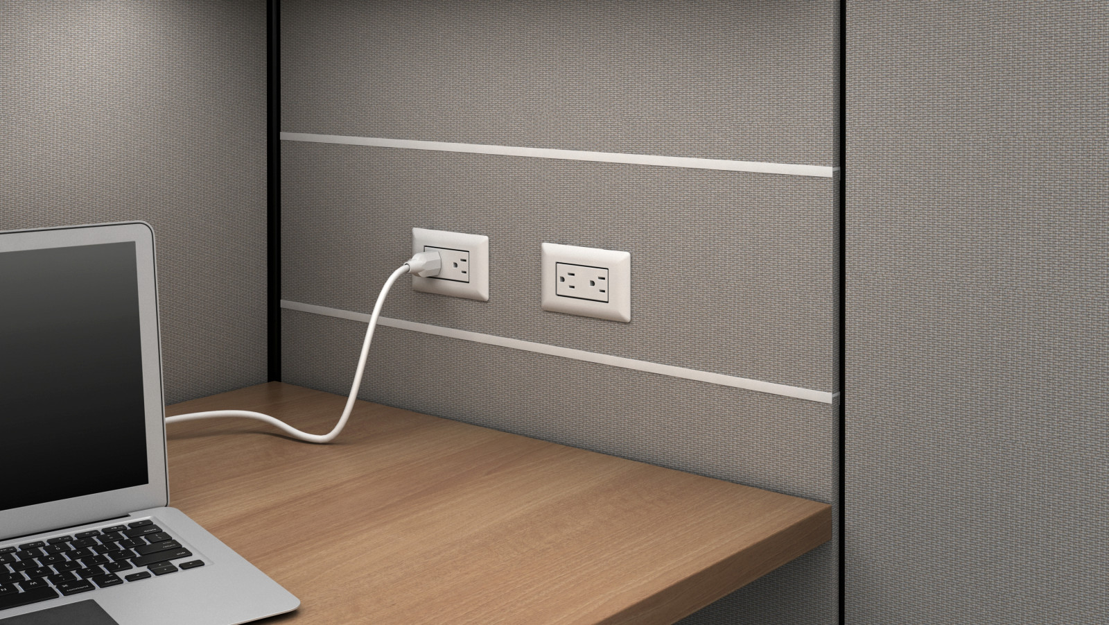 Preview of White duplex power and bezel option for open plan applications