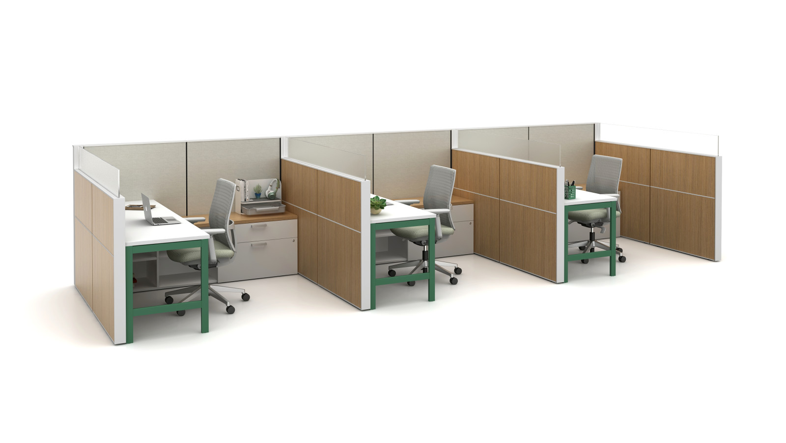 Preview of Matrix Workstations with 24” laminate tiles