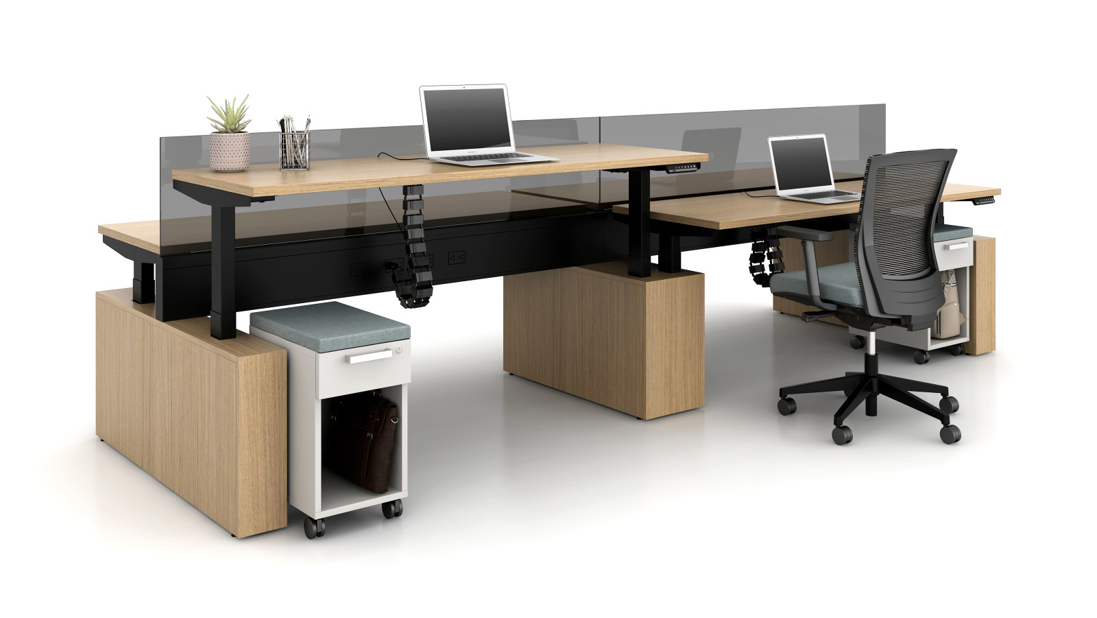 Preview of PowerBench Height Adjustable Benching 4-pack Dual Sided Application