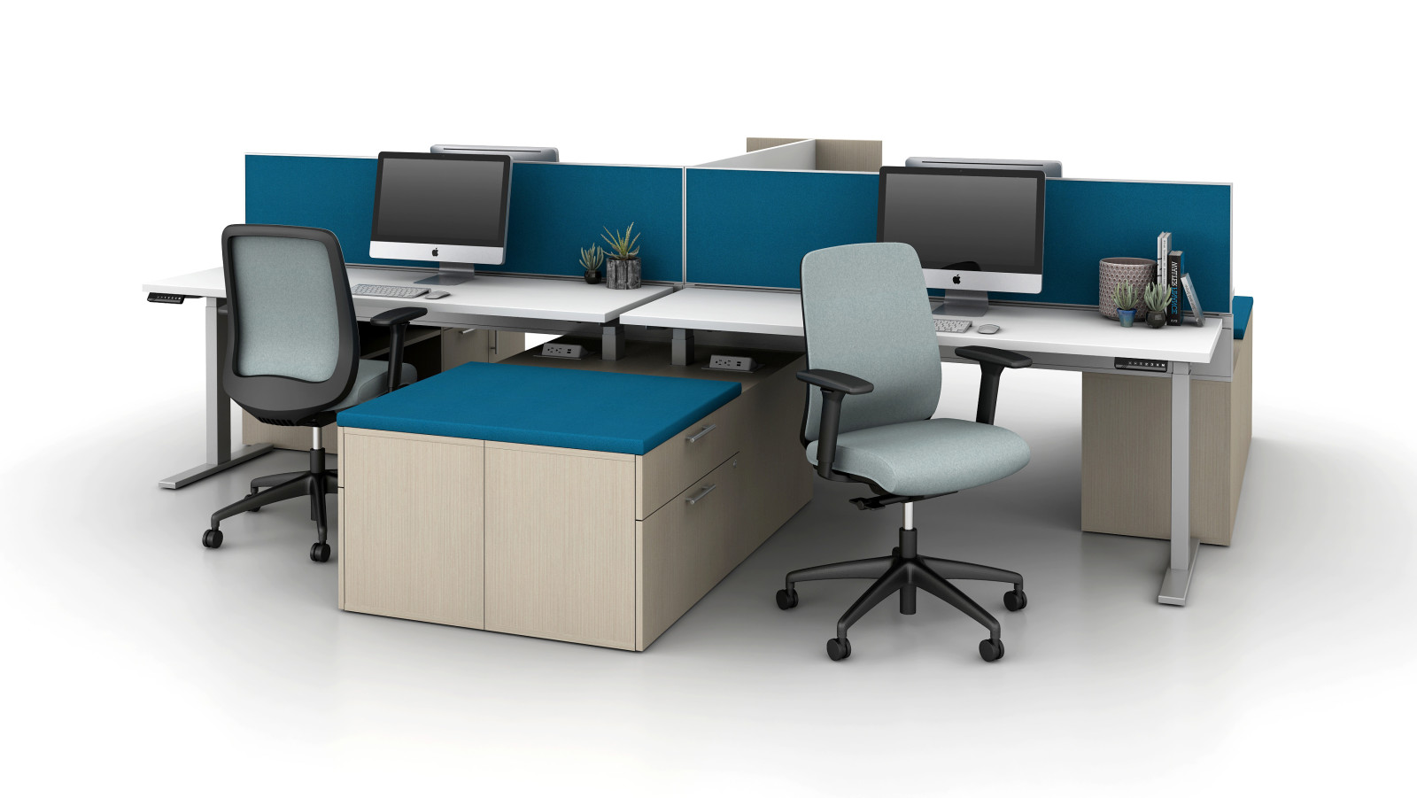 Preview of PowerBeam with Calibrate Storage support and Calibrate Height Adjustable Tables