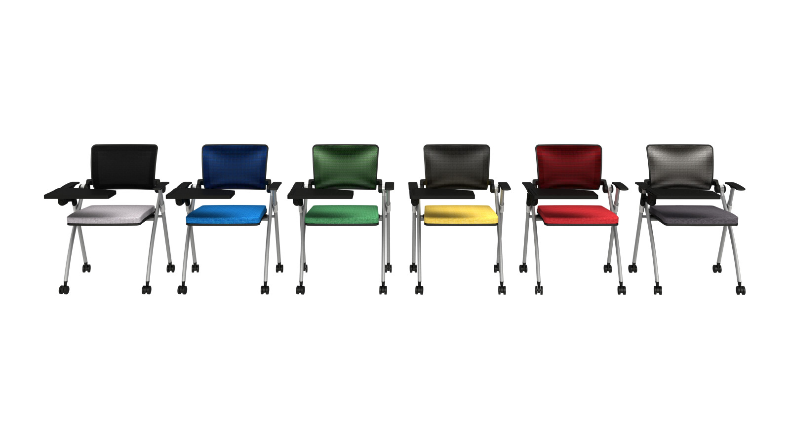 Preview of Stow Nesting Multi-purpose Chair shown with optional Tablet and Casters