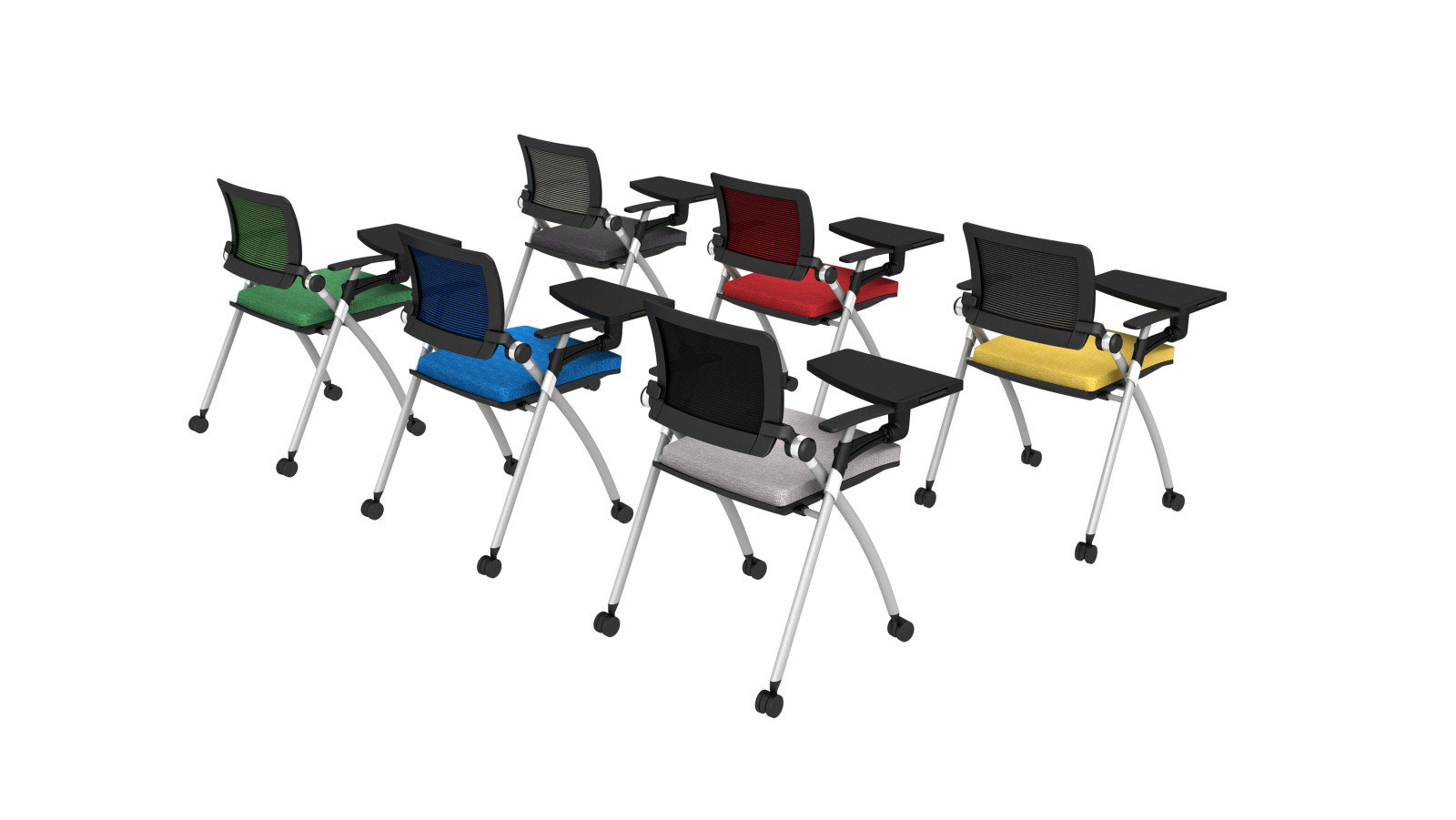 Preview of Stow Multipurpose Seating with Tablets up and Casters