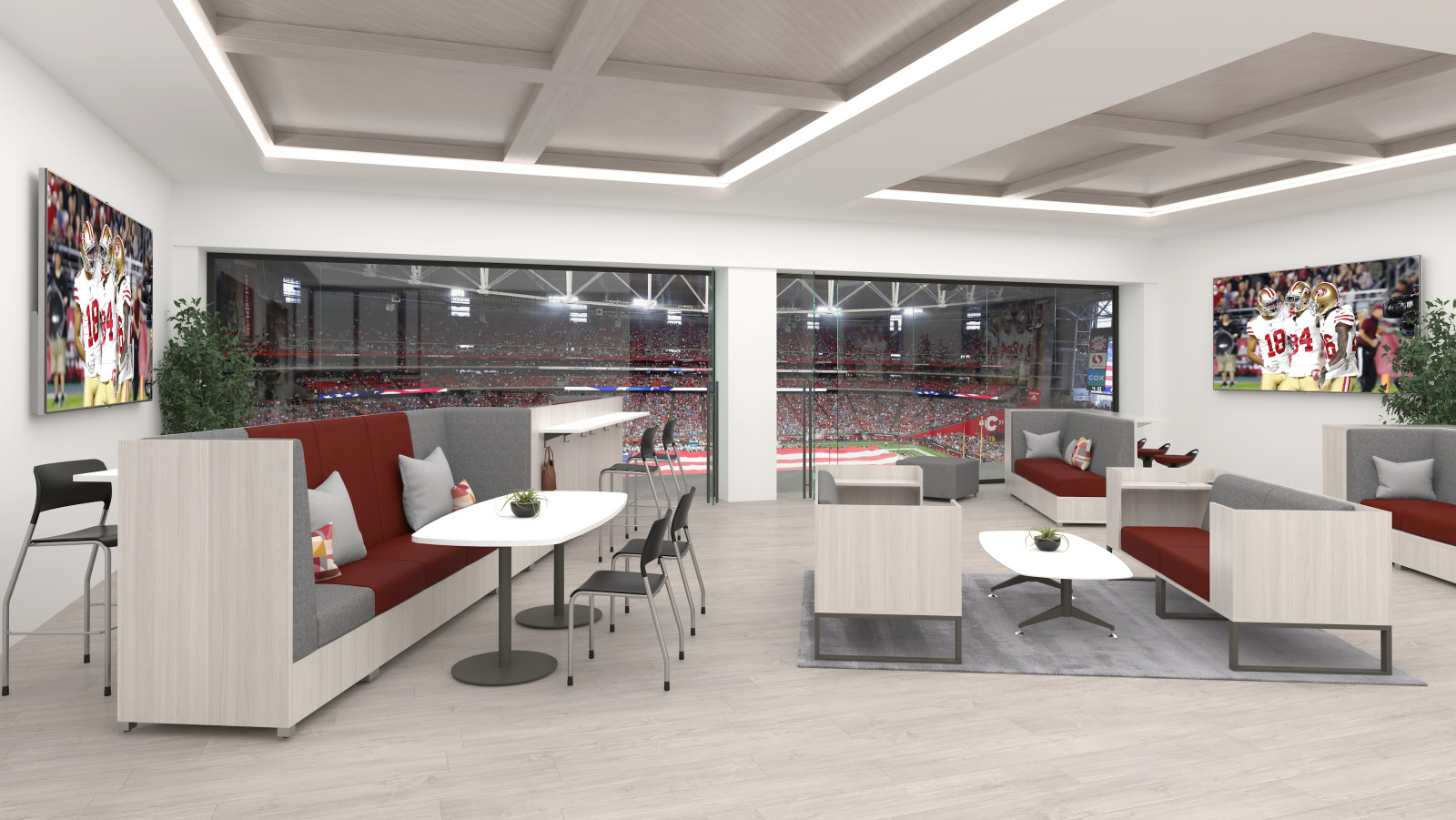 Preview of LB Lounge and Chatham Cove in Stadium Box setting