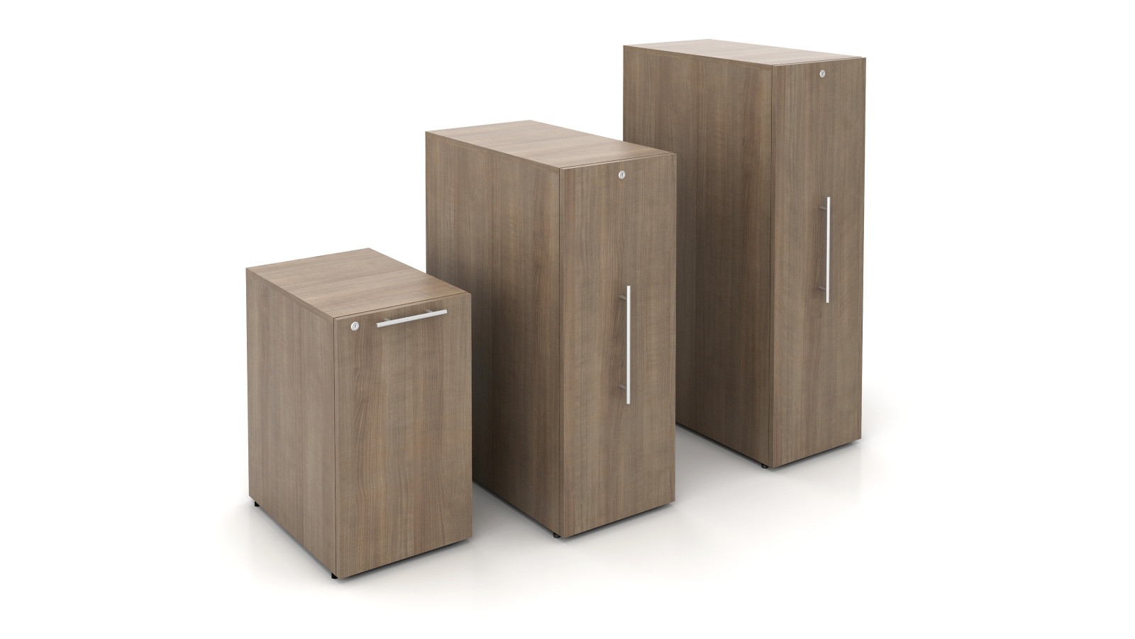 Preview of Calibrate Pantry Pull-out Storage shown in all sizes: 27”, 42” and 50”, closed