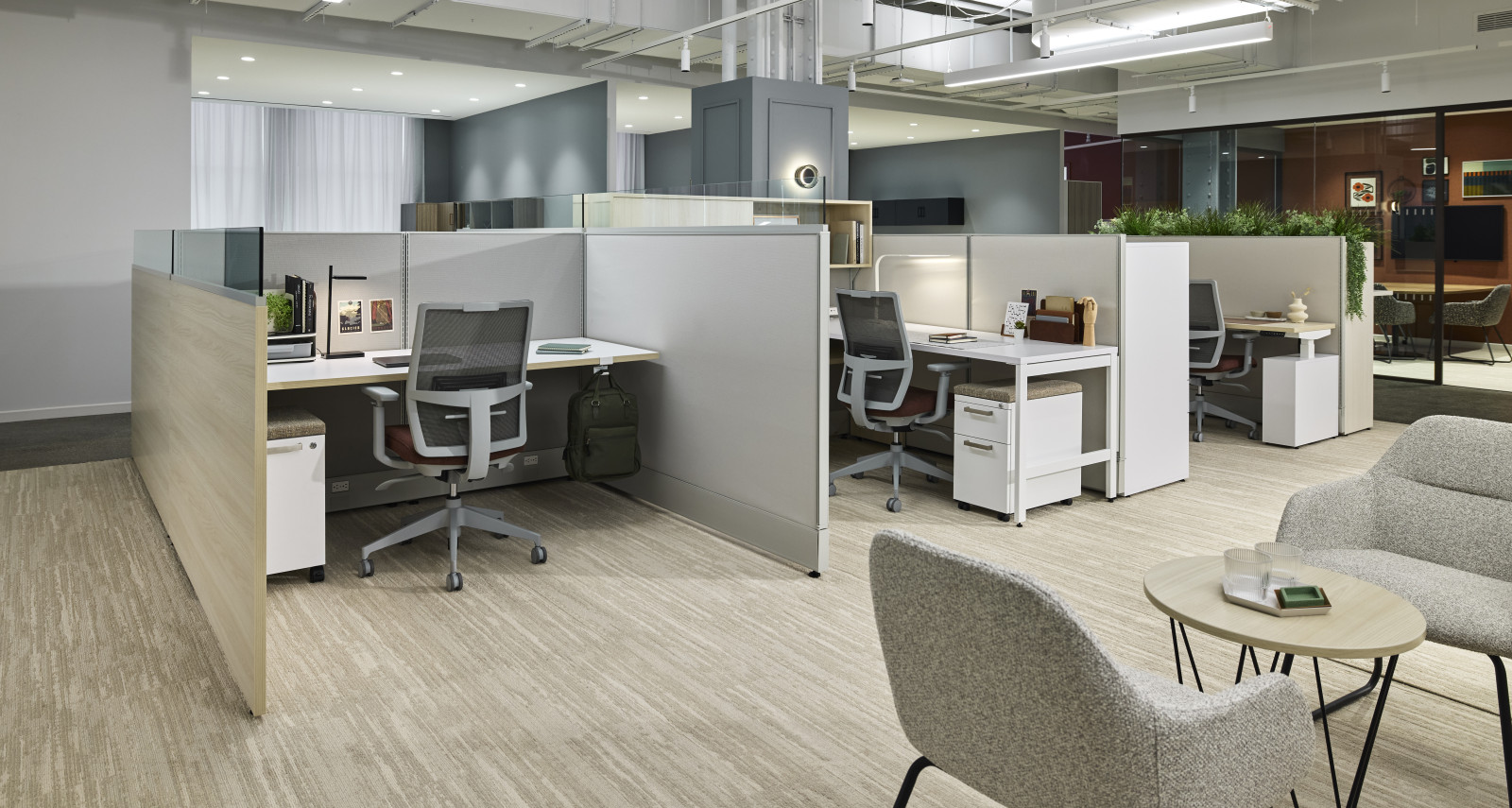 Preview of AIS NY Showroom, Divi, Workstation, Panel System, Devens Task Chair, Frameless Glass, Juggle Side Chair