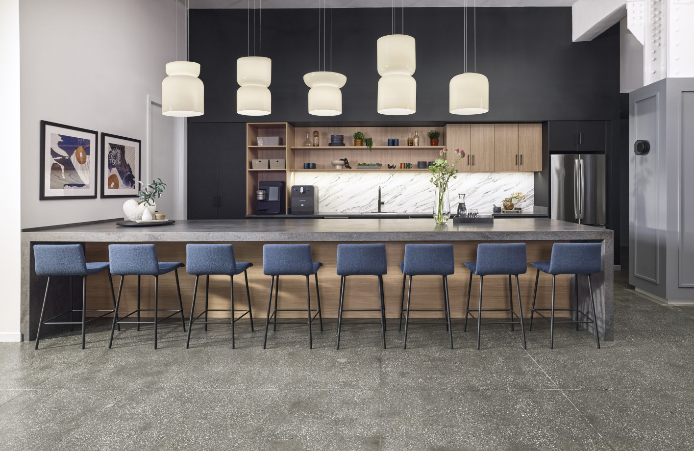 Preview of AIS NY Showroom, AIS CaseWorks, Cafe, Island, Bar
