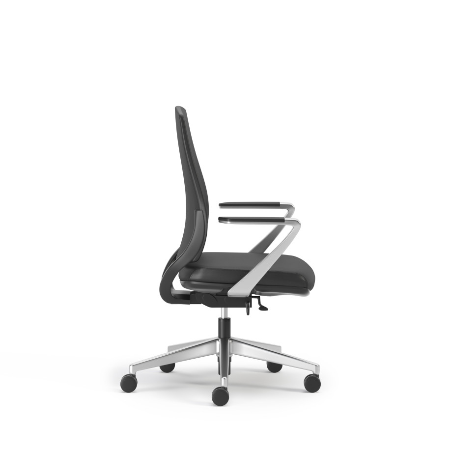 Preview of Auburn Conference/Executive Chair in Black Express Polyurethane, 3/4 view