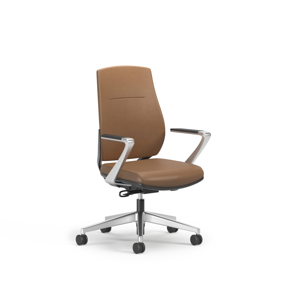 Preview of Auburn Conference Chair, Caramel, 3/4 View