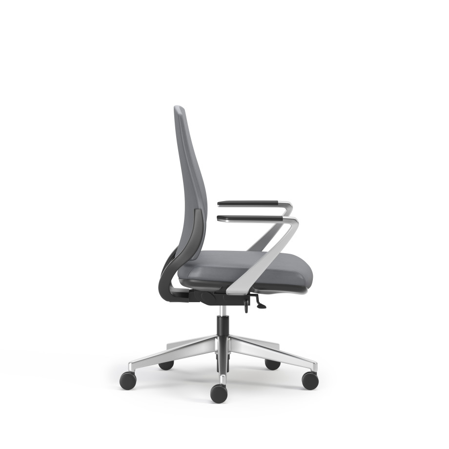 Preview of Auburn Conference Chair, Grey, Side View