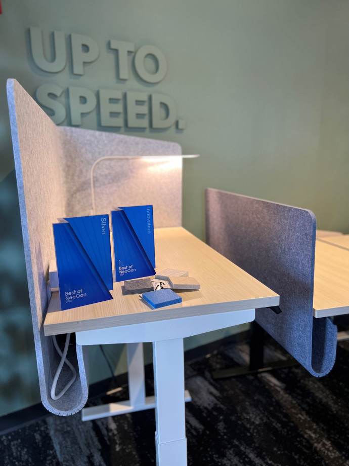 Preview of NeoCon 2022 E-Series Height Adjustable Tables with PET Wire Managers and Enclosures