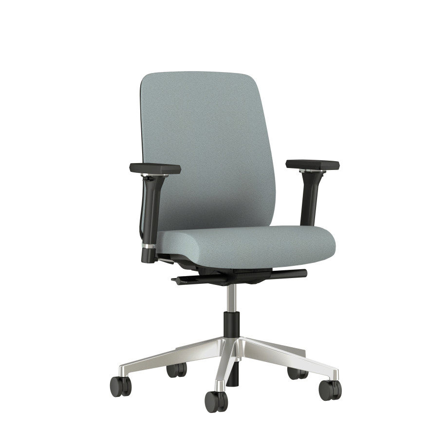 Preview of Bolton Midback Fully Upholstered with 4D arms, 3/4 view