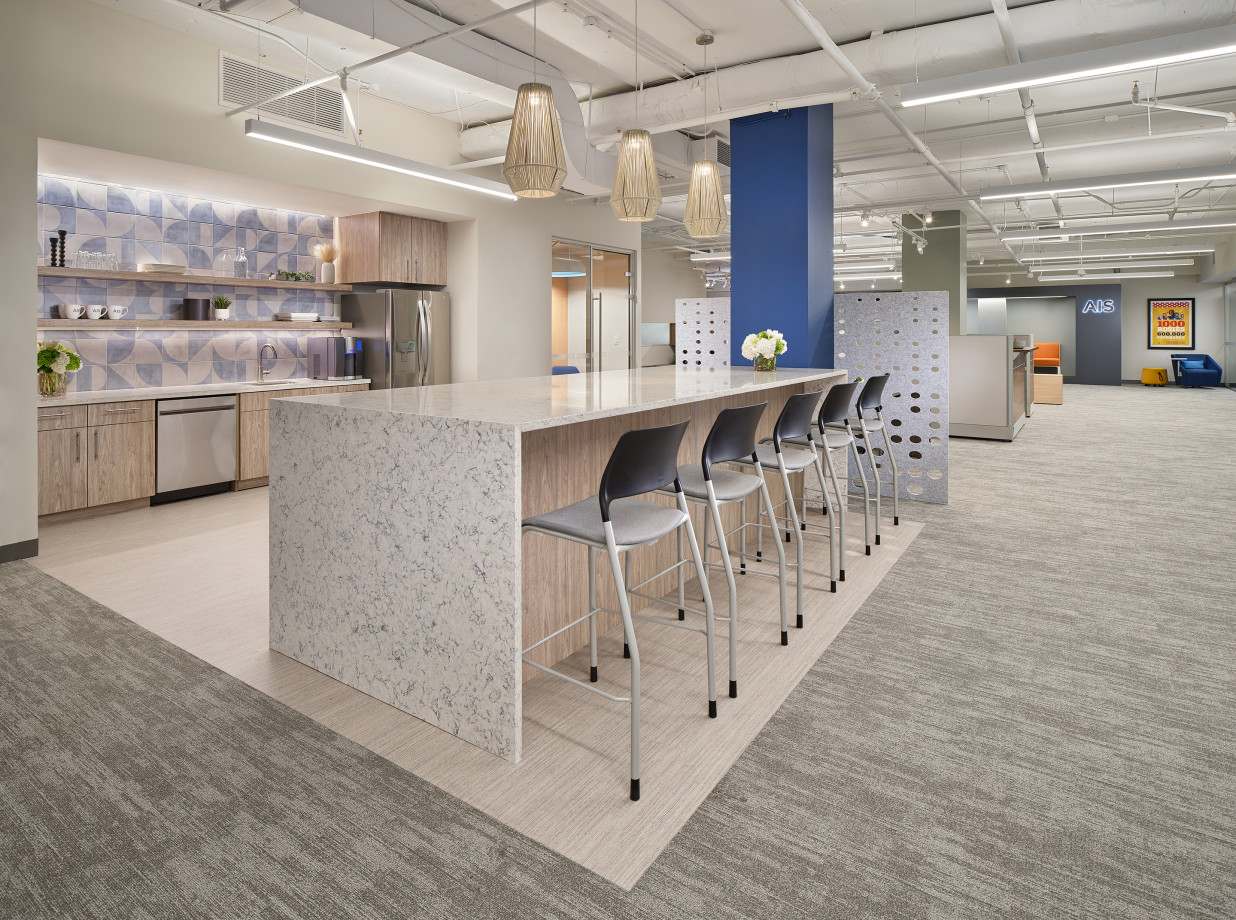 Preview of Washington DC Showroom Cafe Area with Pierce Stools