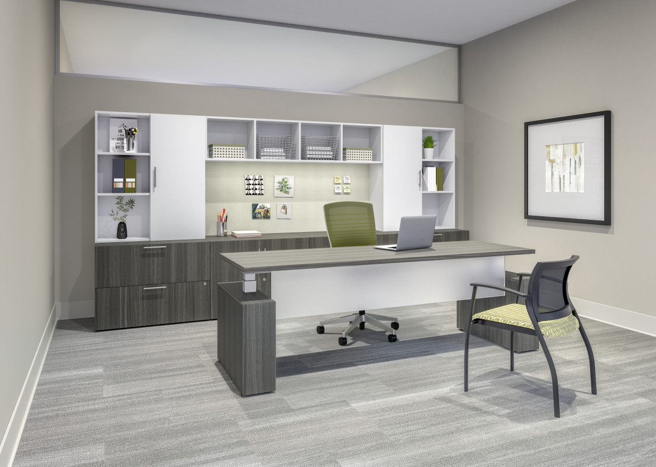 Preview of Calibrate Series Casegoods Private Office with Height Adjustable Desk
