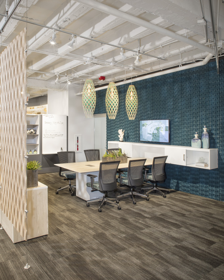 Preview of Calibrate Custom Conferencing Table with Custom Wall Credenza, NeoCon 17