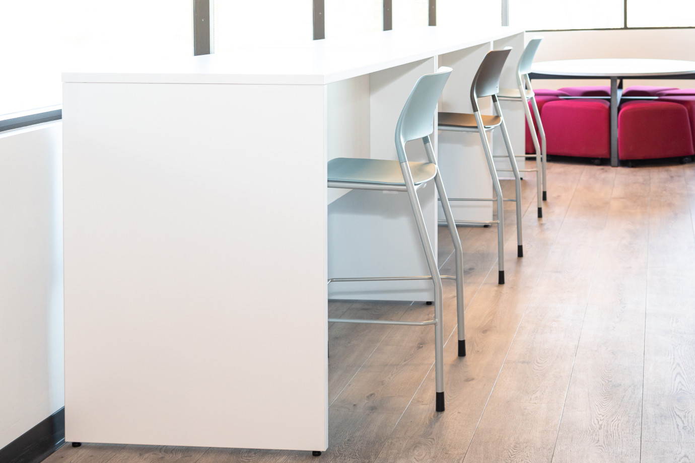 Preview of Calibrate Conferencing End Tables in Cafe Setting with Pierce Stools