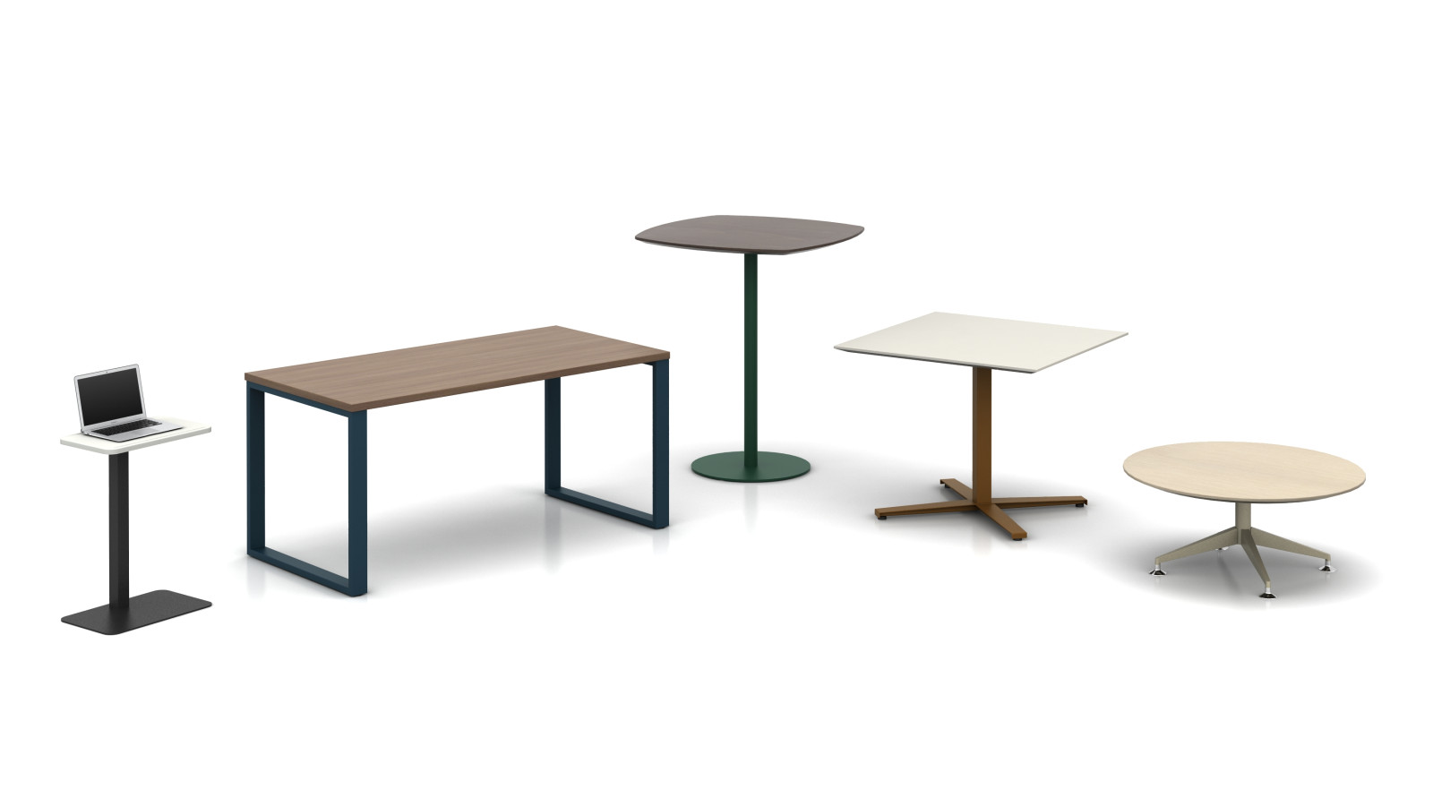 Preview of Day-to-Day Multi-purpose Tables in a Variety of tops and bases.&nbsp; Shown with Laptop Table