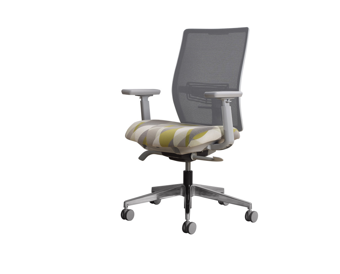 Preview of Devens Alum Base with Print Seat and Grey Back
