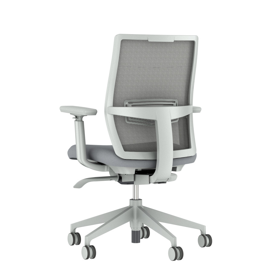 Preview of Devens with Grey Base, Grey Mesh and Standard Grey Seat Back 3/4 View