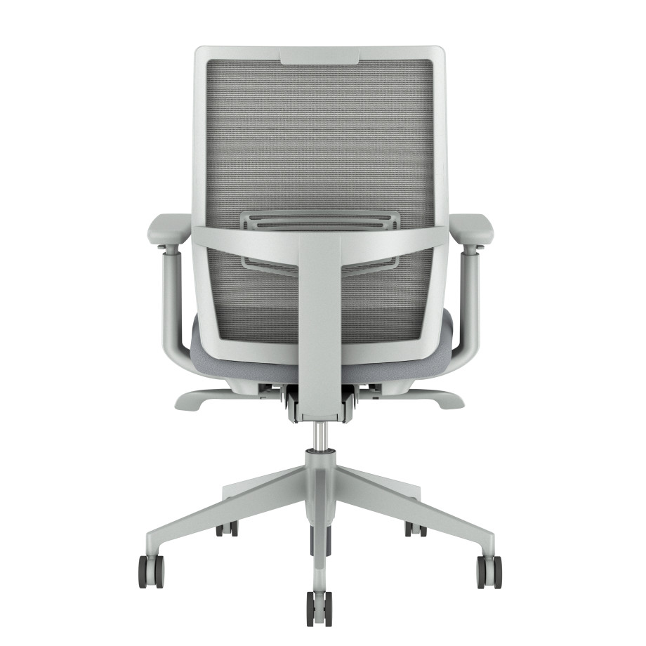 Preview of Devens Armless Stool with Grey Base, Grey Mesh and Grey Seat