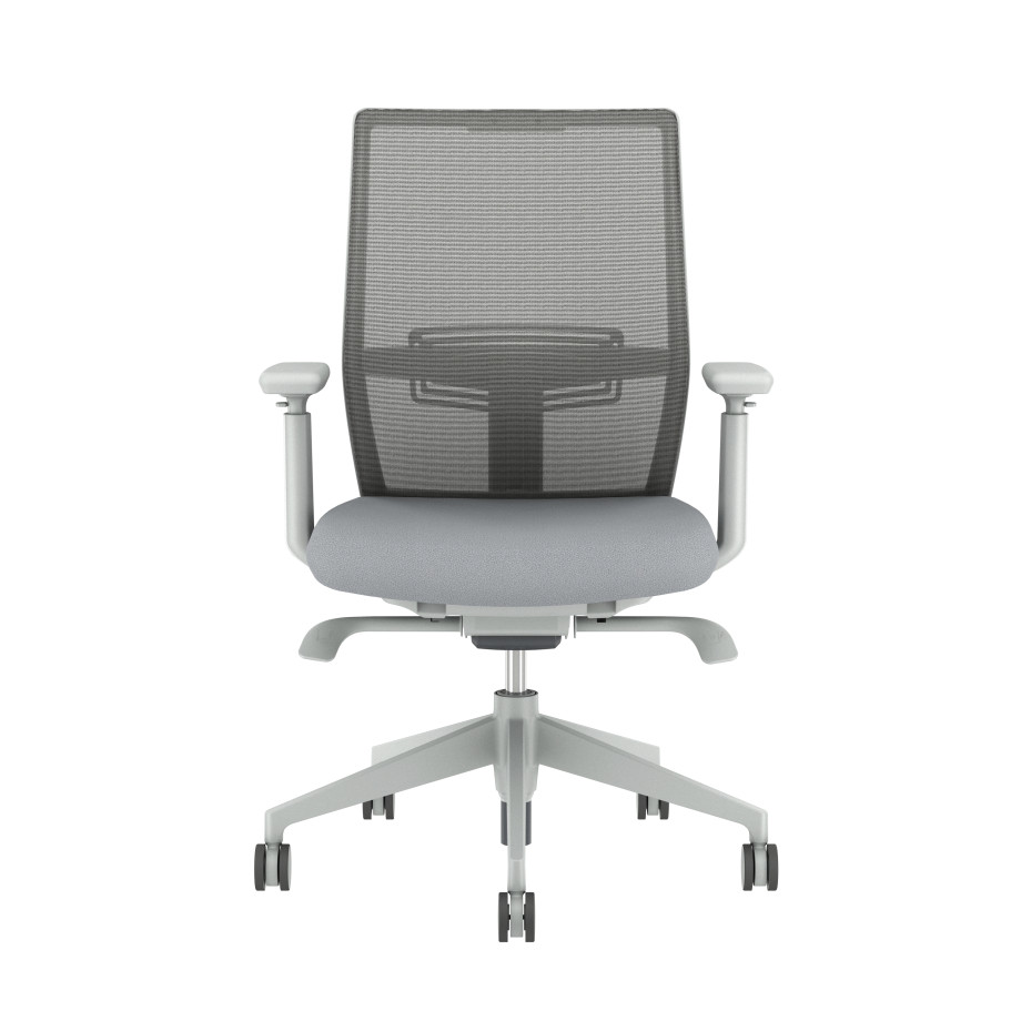 Preview of Devens Grey Base, Grey Mesh and Grey Seat, Front View
