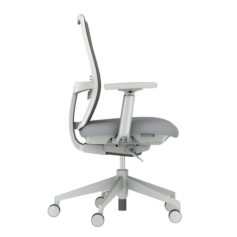Preview of Devens Grey Base, Grey Mesh and Grey Seat, Side View
