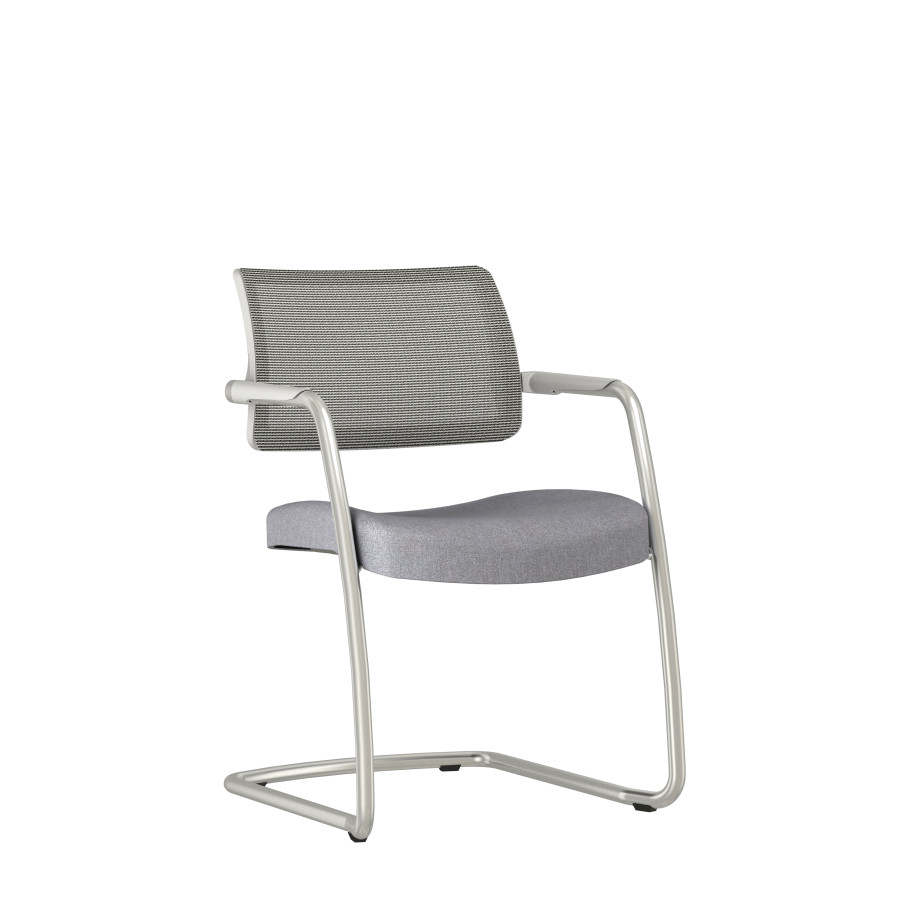 Preview of Devens Side Chair in Express Grey, 3/4 view