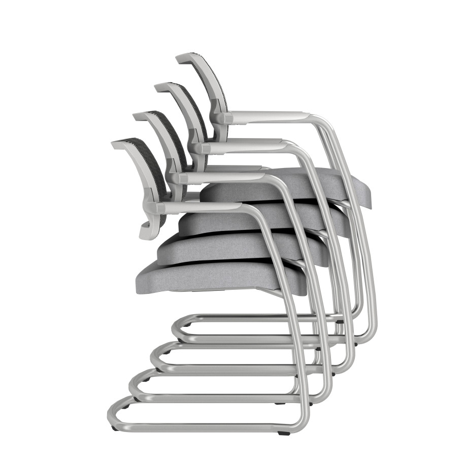 Preview of Devens Side Chair in Express Grey Stacked 4 high