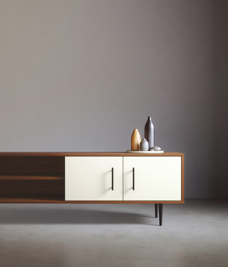 Preview of Rhett Credenza with Doors & Bookcase Shell & Shelf