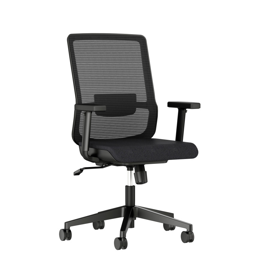 Preview of Essex Task Seating with Black Mesh and Seat, 3/4 View 
