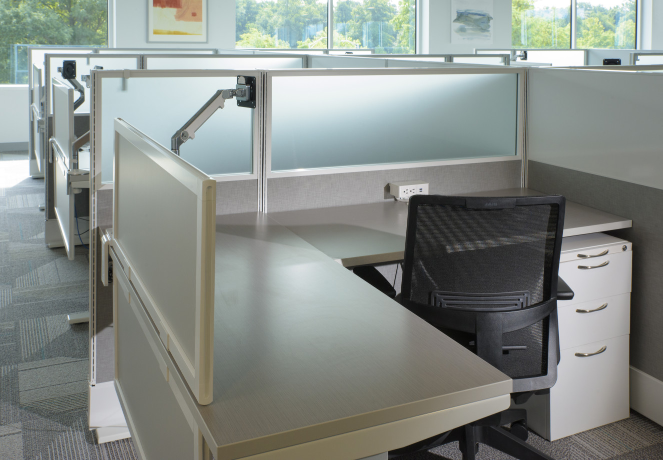 Preview of Client Site, Divi with upmount screen for added privacy, Devens seating, and L series pedestal file