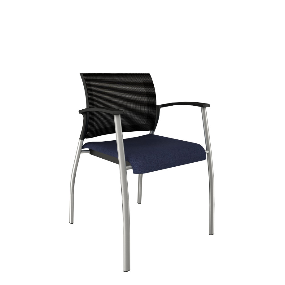 Preview of Grafton with Silver Frame, Messenger Seat in Squal, 3/4 view