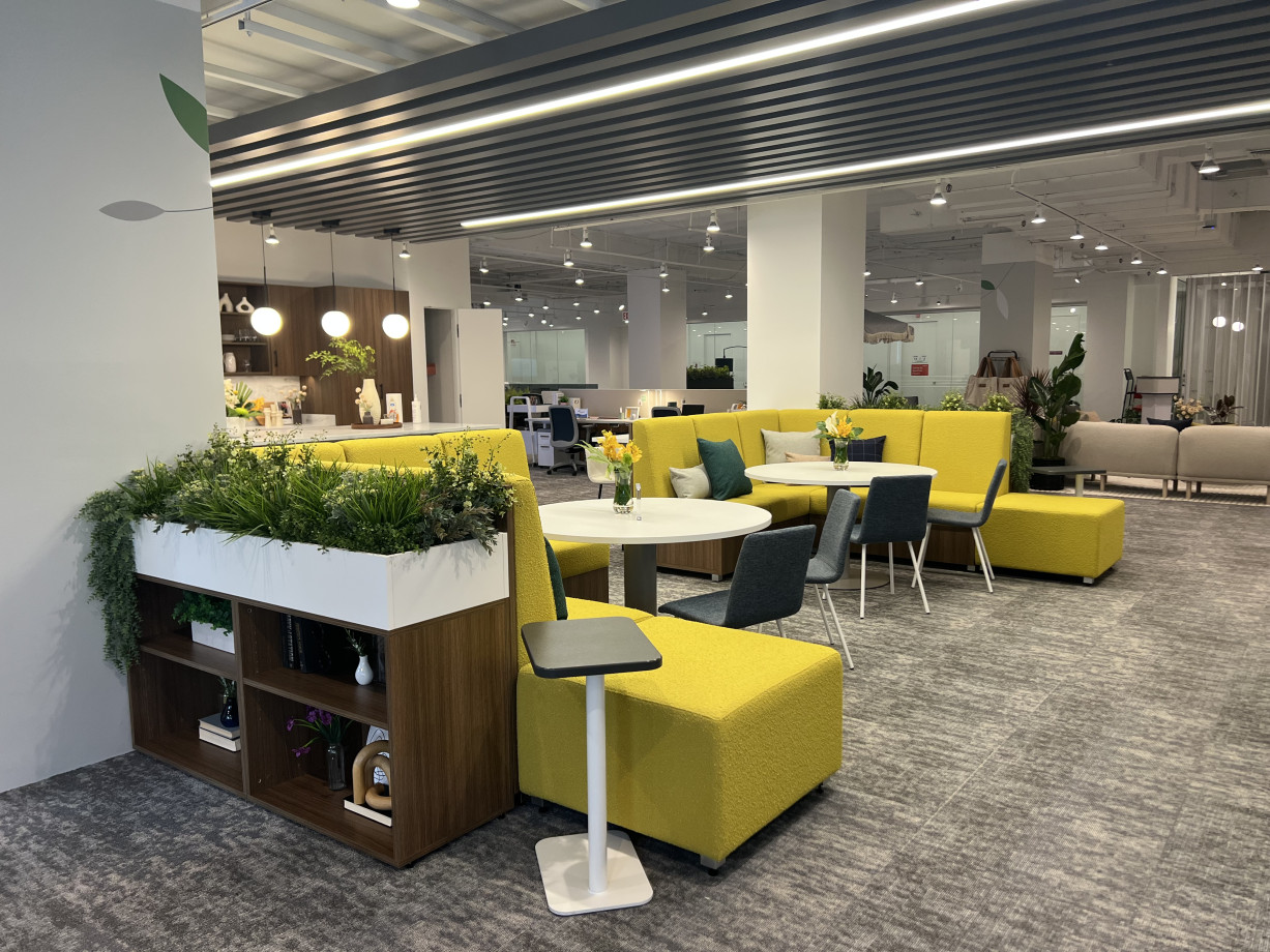 Preview of NeoCon 2025 LB Lounge with Day-to-Day Tables and Itzee seating