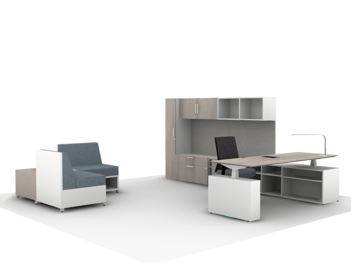 Preview of Calibrate Casegoods with Height Adjustable Desk Ideastarter 1b