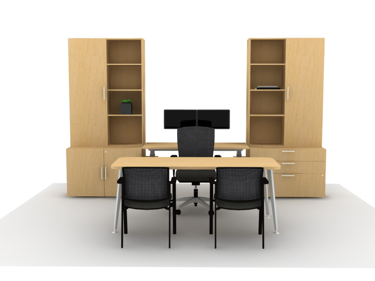Preview of Calibrate Casegoods with Height Adjustable Credenza Ideastarter 3