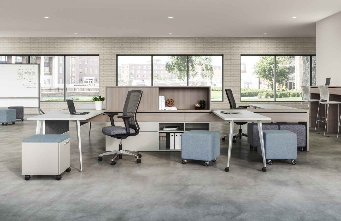 Preview of Calibrate Community Open Application with Sliding Worksurface for Impromptu Meeting Place