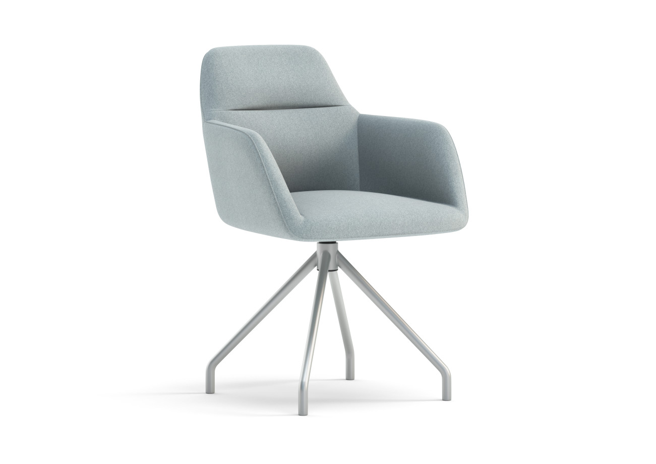 Preview of Juggle Seating with Four Legged Auto Swivel in Silver