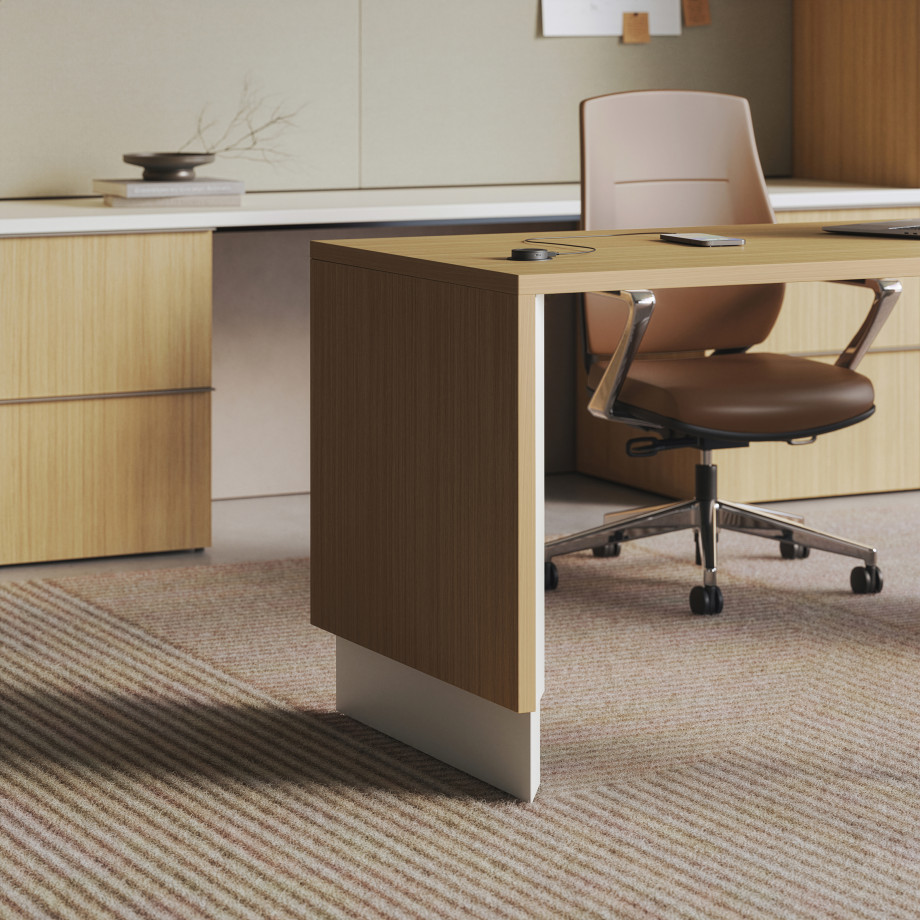Preview of Calibrate, Telescoping End Panel Base, Height Adjustable Table, Tackboards, Auburn Conference
