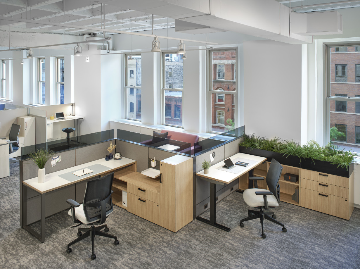 Preview of NeoCon 2024 Matrix 6x6 offices with NV Lounge respite area