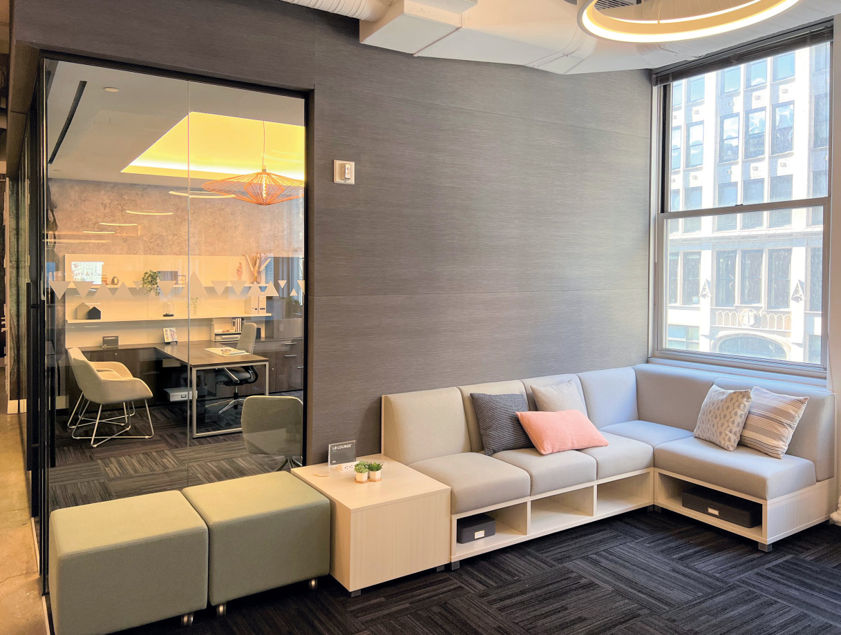 Preview of New York Showroom 2023 LB Lounge outside Calibrate Private Office
