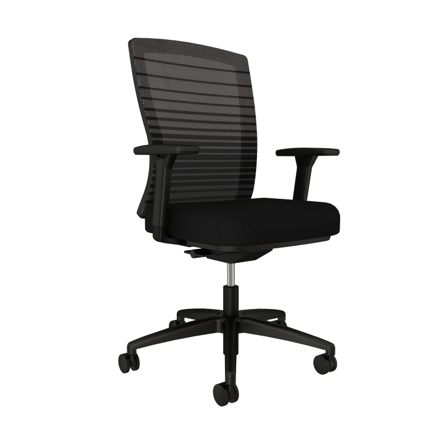 Preview of Natick with Black Base, Black Graduated Mesh with standard black fabric, front left view