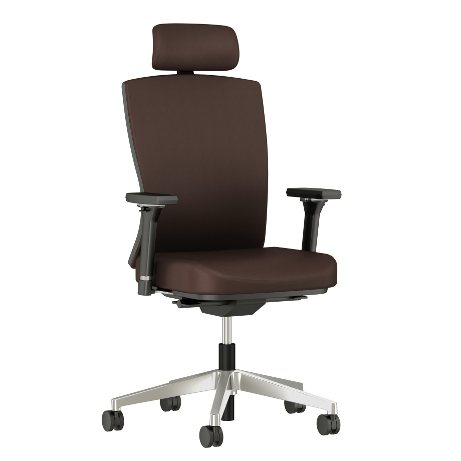 Preview of Natick Executive chair with 4D Arms and Headrest, 3/4 view